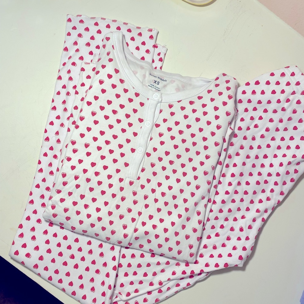 Roller rabbit pink heart pajamas